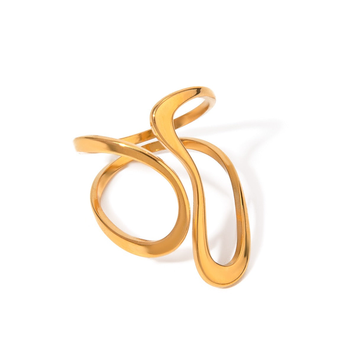 Dori – Anillo espiral irregular dorado abierto