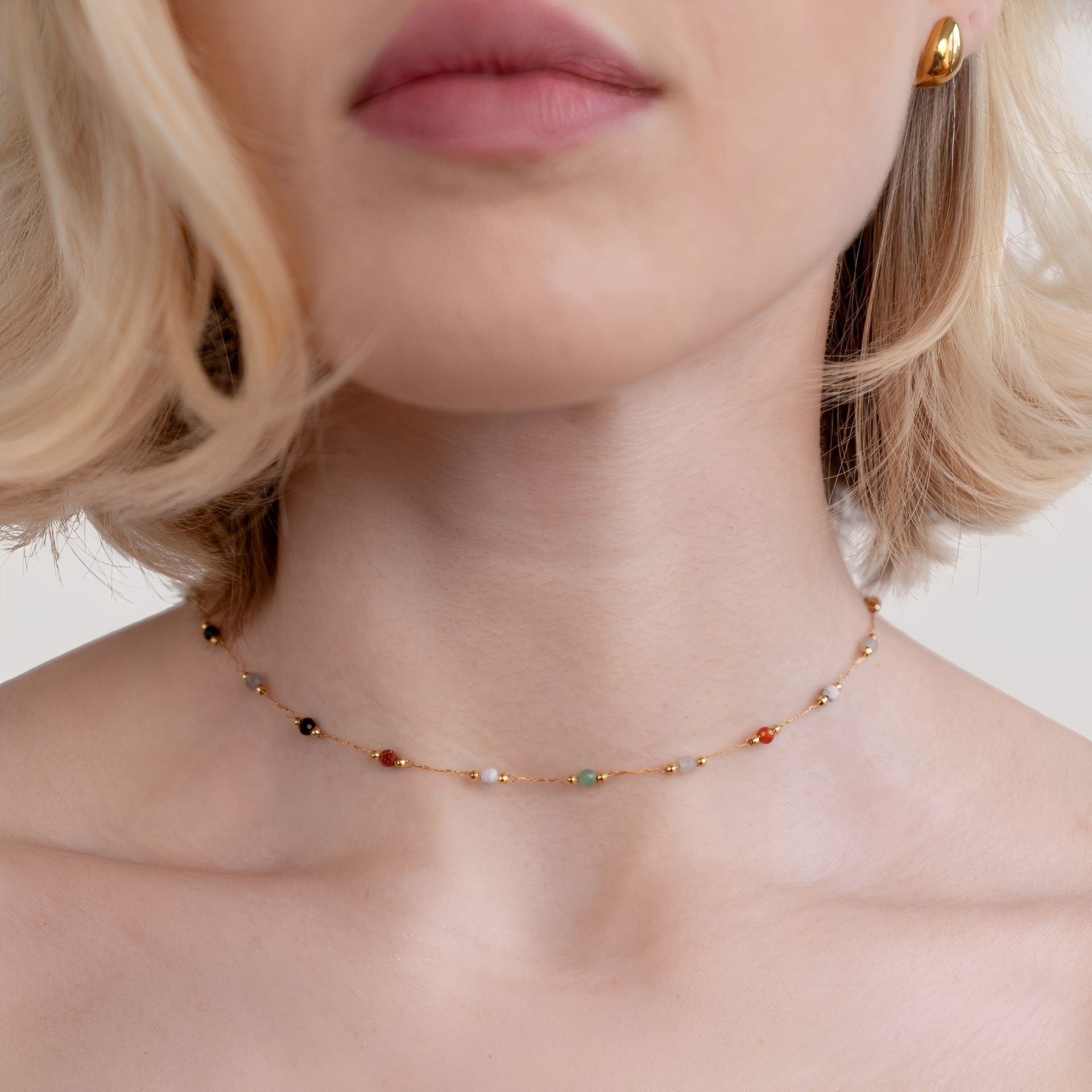 Malou – Collar de eslabones coloridos con perlas