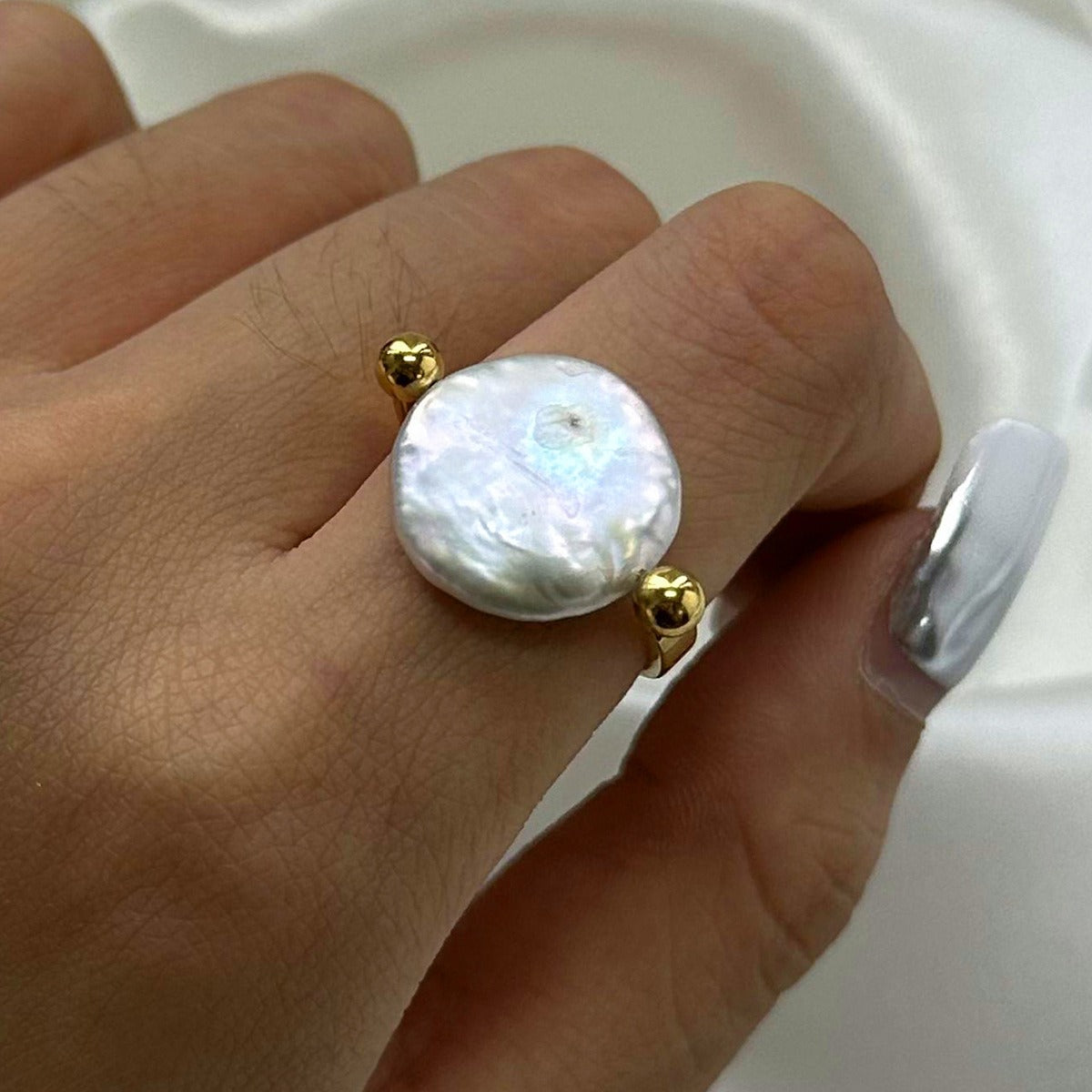 Sabby – Anillo reversible de perla barroca