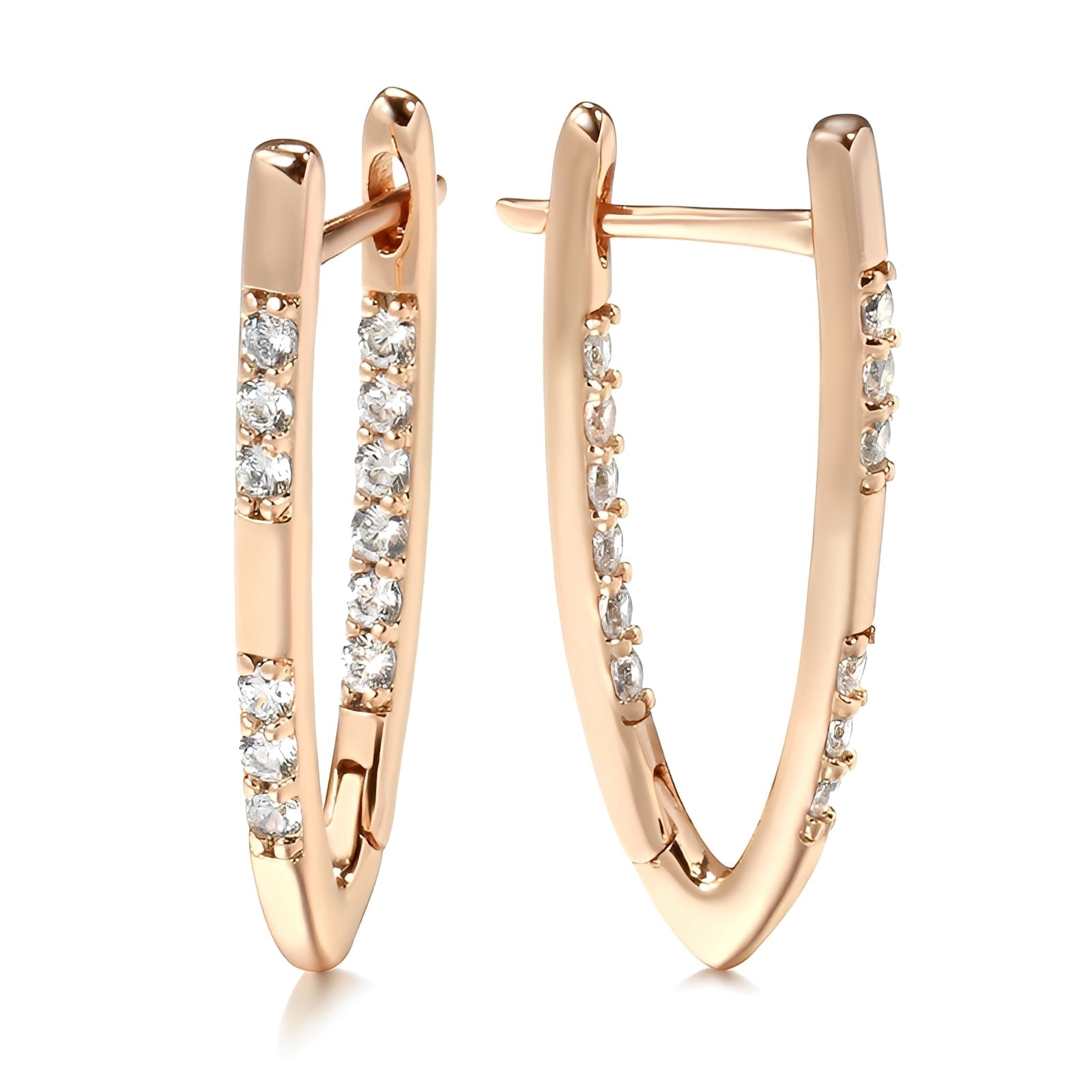 Cleah – Pendientes elegantes de circonita dorada