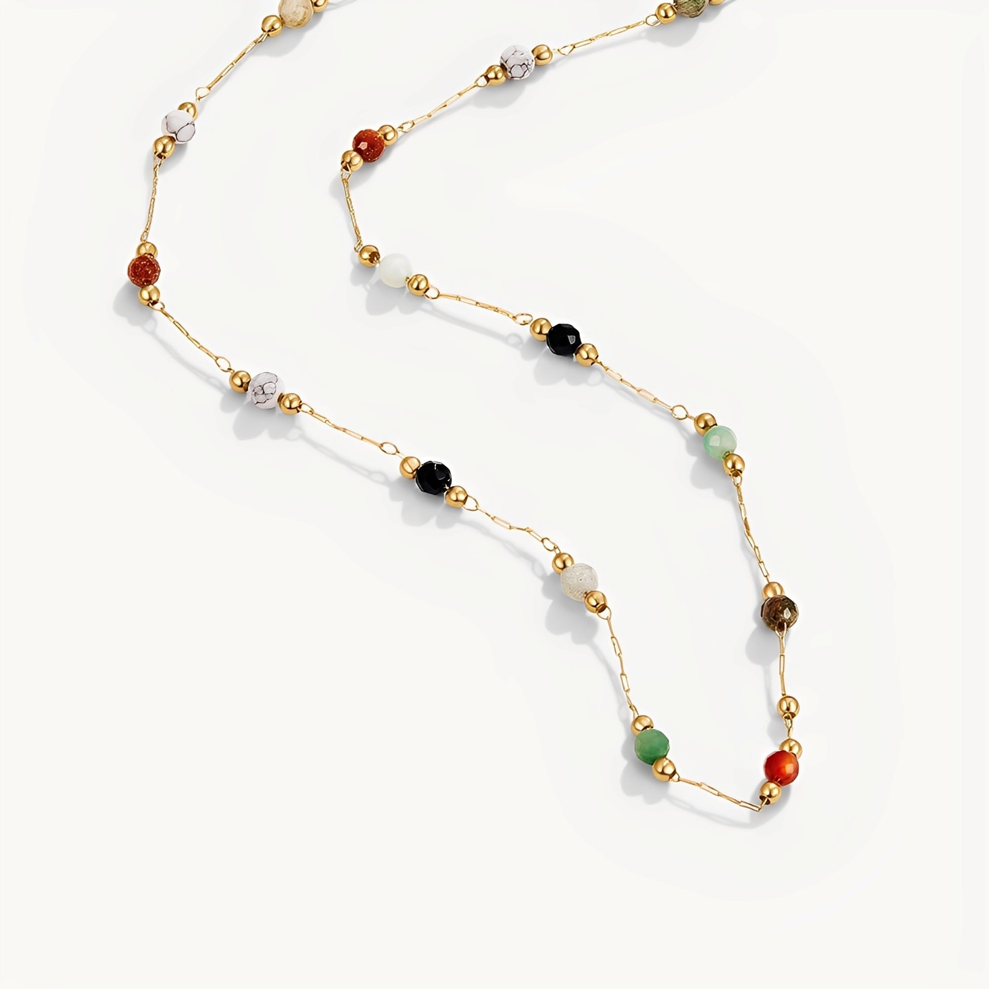 Malou – Collar de eslabones coloridos con perlas
