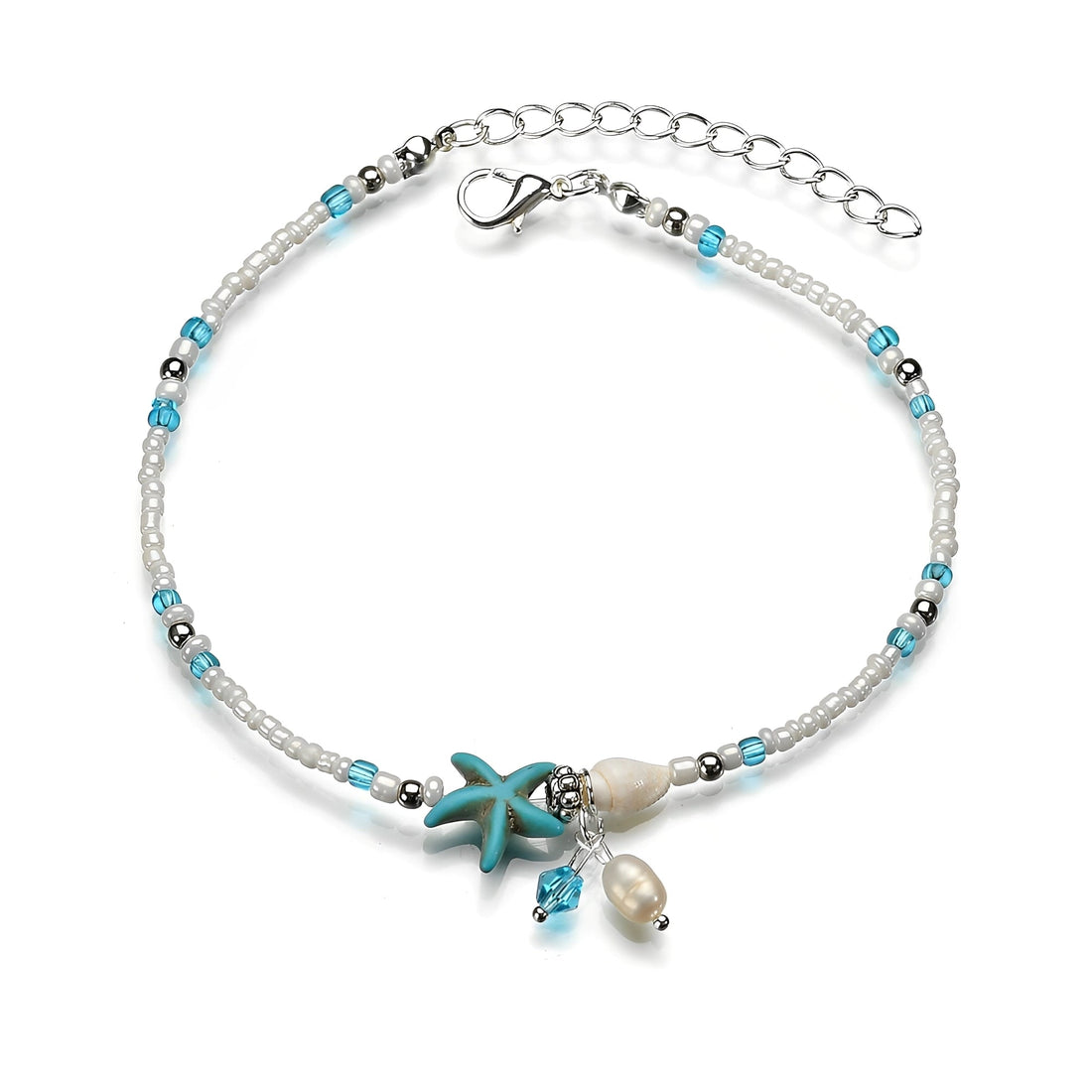 Isla – Pulsera de Tobillo Estrella y Concha con Piedras Naturales