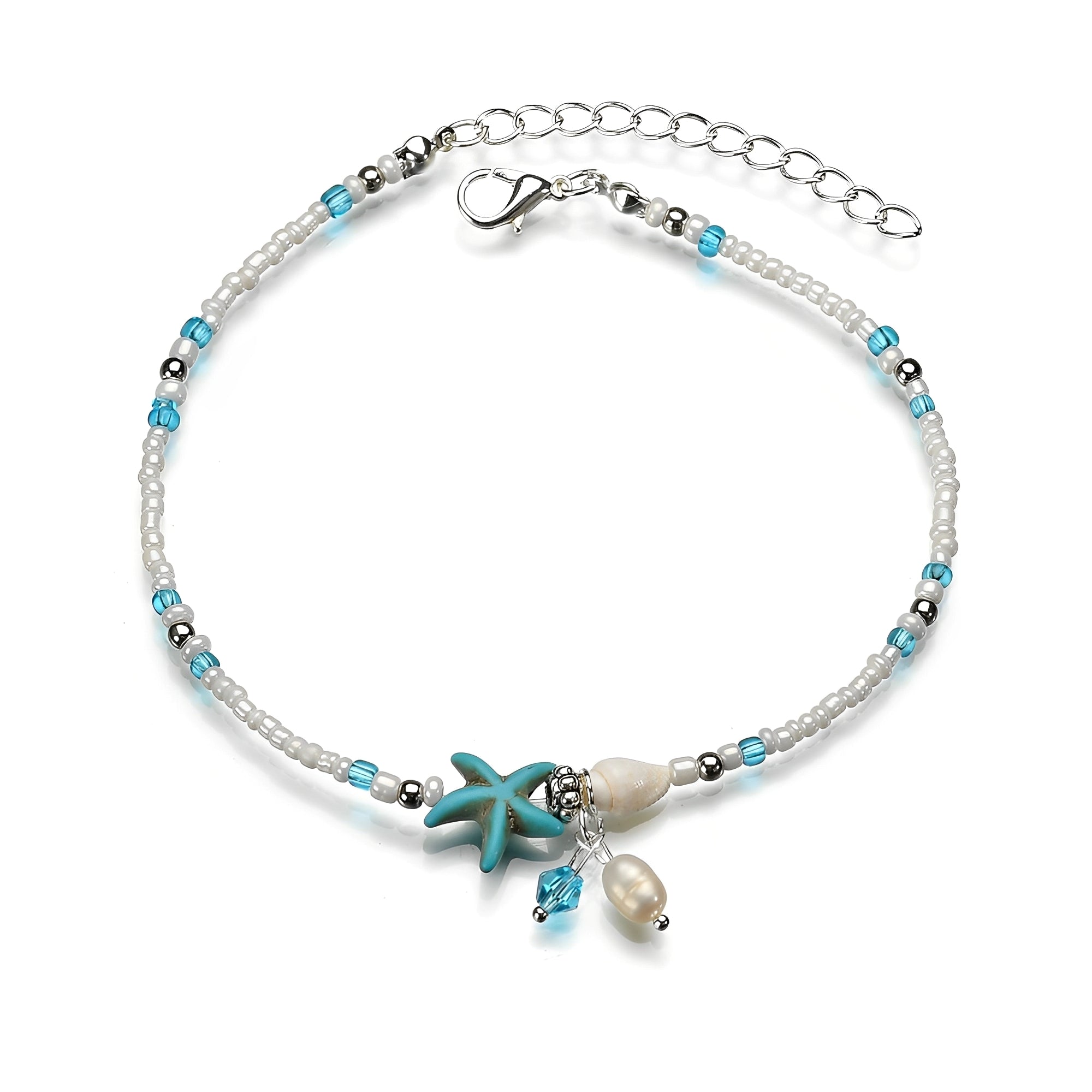 Isla – Pulsera de Tobillo Estrella y Concha con Piedras Naturales