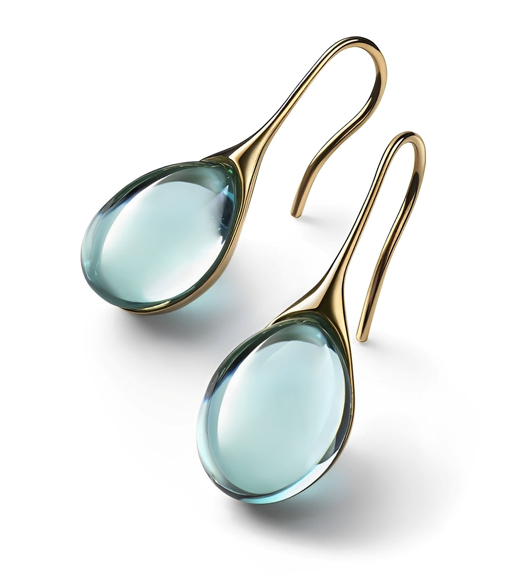 Karen – Pendientes colgantes de cristal dorado y plateado
