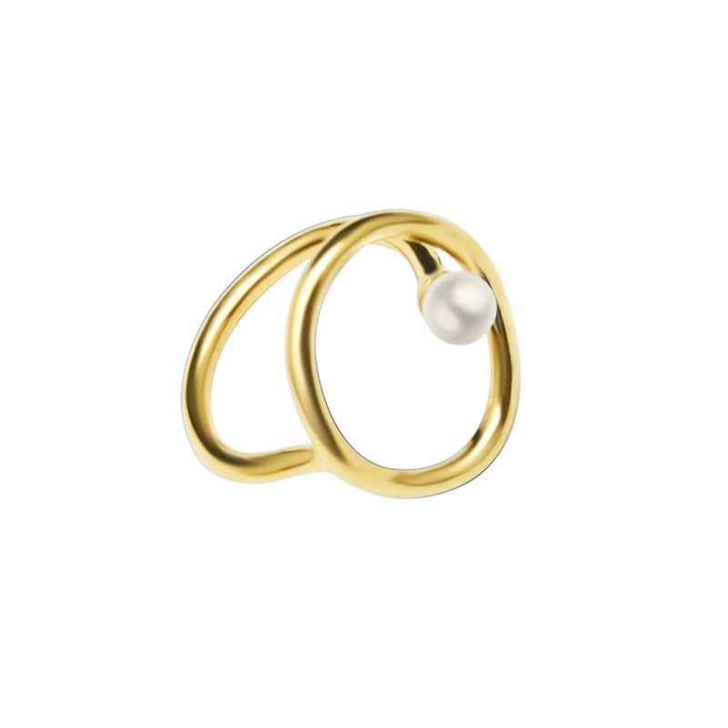 Rana – Anillo de Oro con Perla de Agua Dulce Ovalada