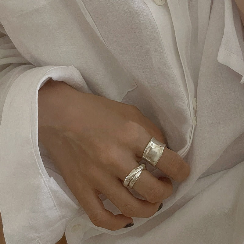 Louna – Anillos boho dorados y plateados irregulares