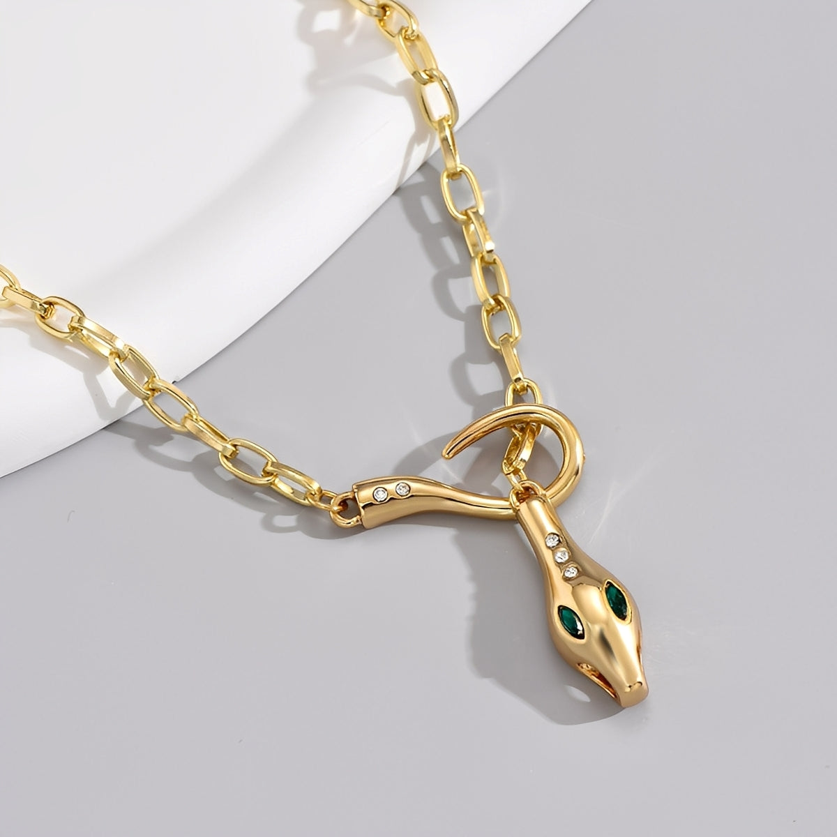 Celia – Collar de cadena de serpiente con strass