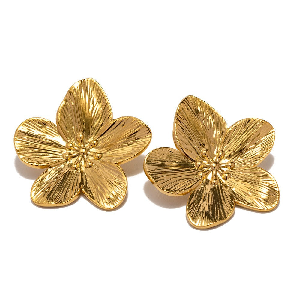 Rianne – Pendientes flor en oro