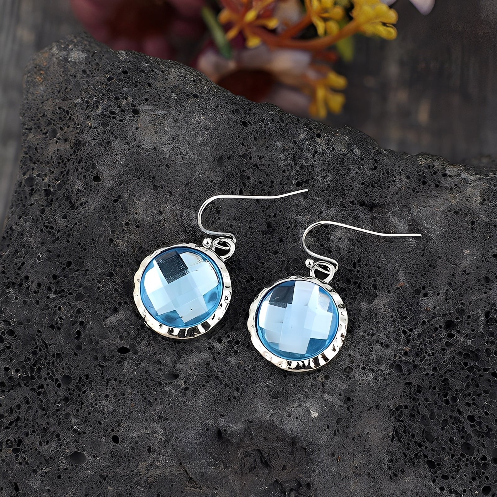 Azura – Pendientes de cristales azules vintage