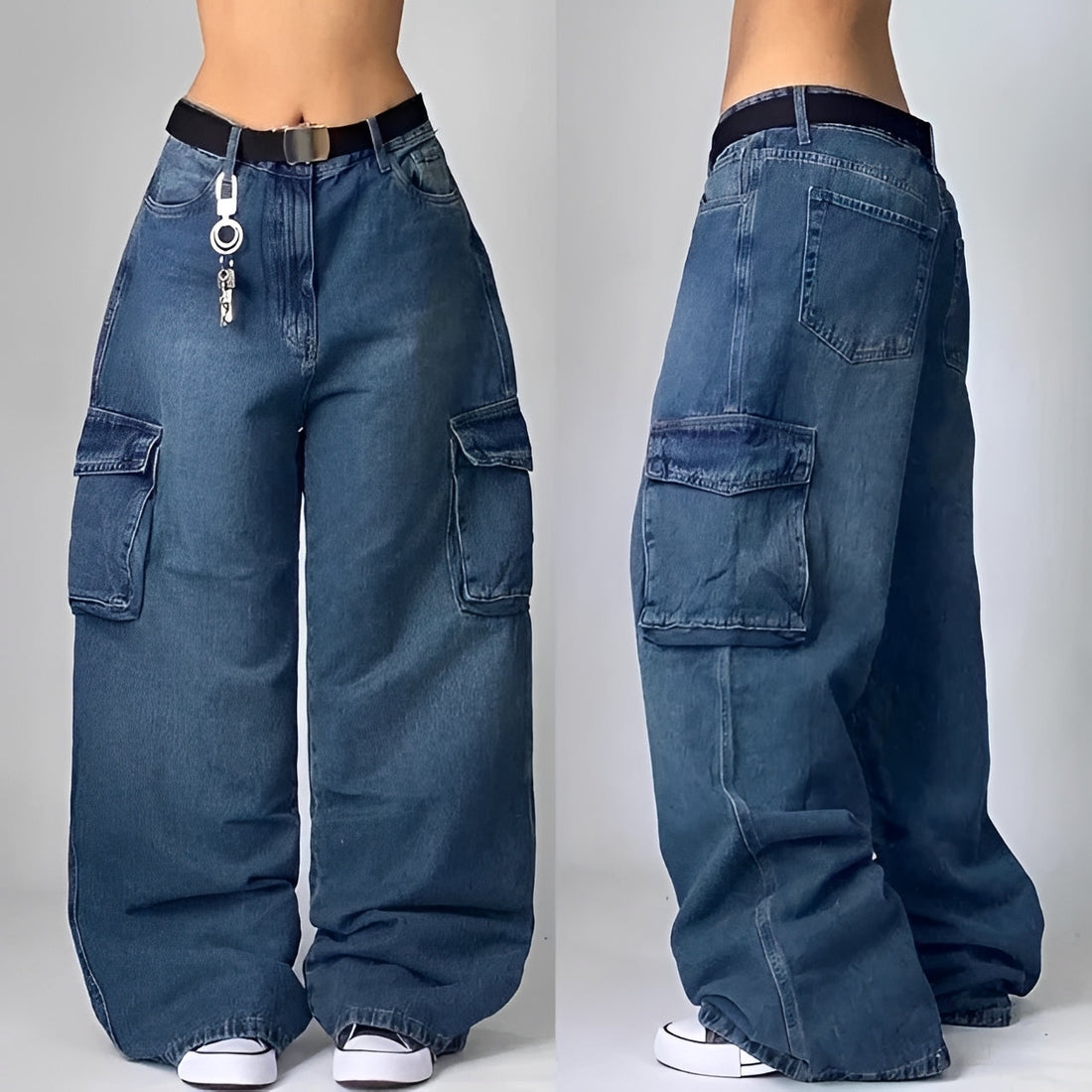 Elsie - Jeans Cargo Holgados Estilosos
