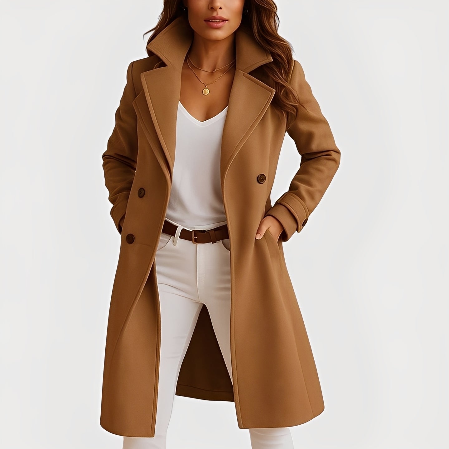 Camille - Elegante abrigo de mujer de diseño de una sola fila