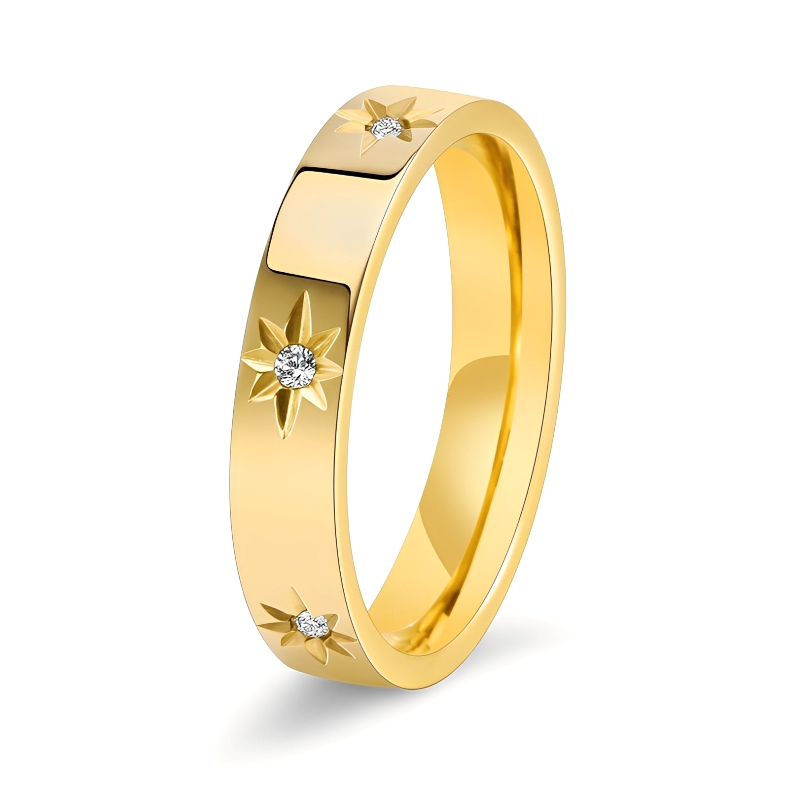 Nova – Anillo dorado con estrellas brillantes