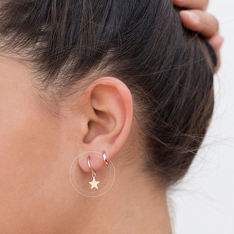 Stellia – Pendientes de estrella con cinco puntas en oro