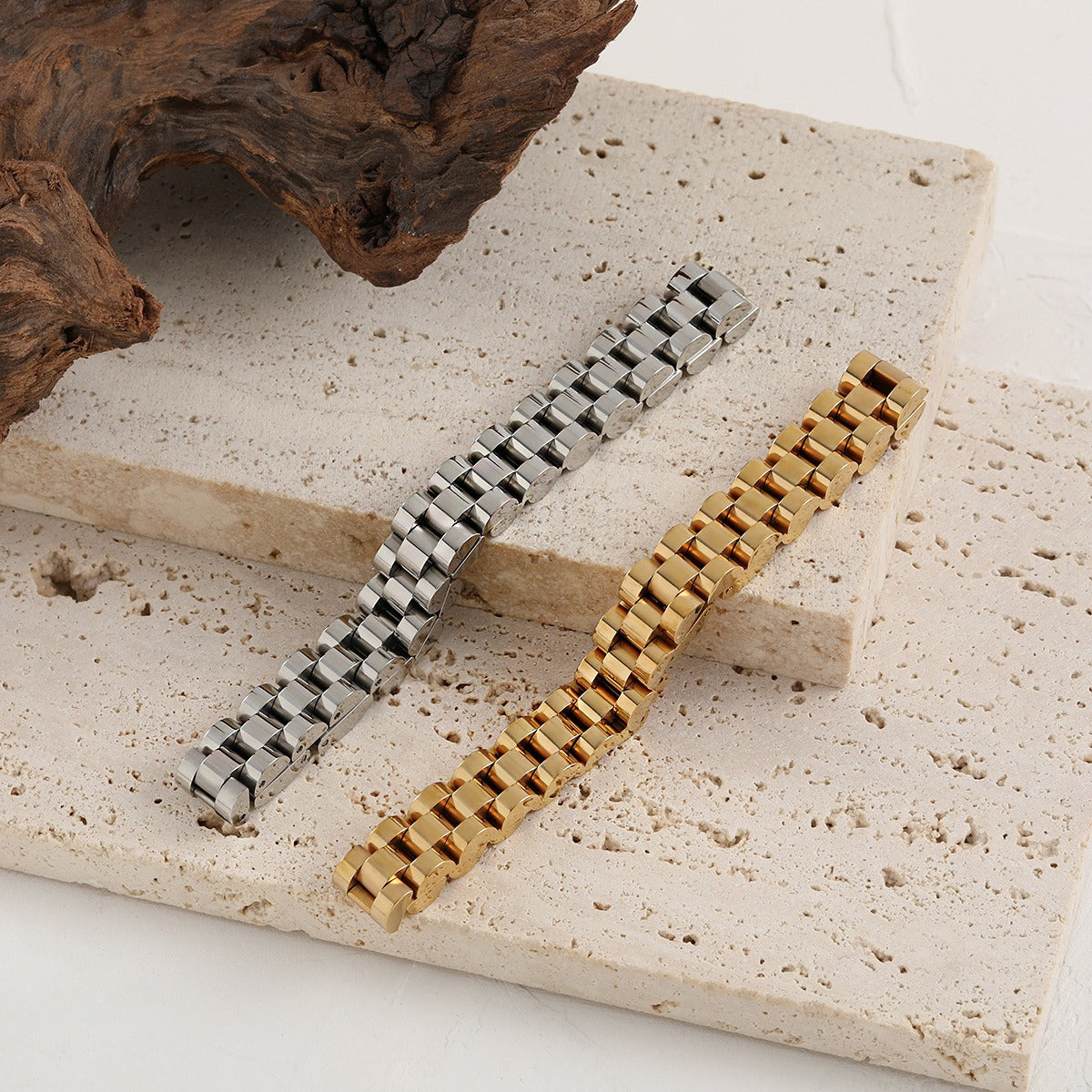Bianca – Pulsera de cadena cubana estilo reloj
