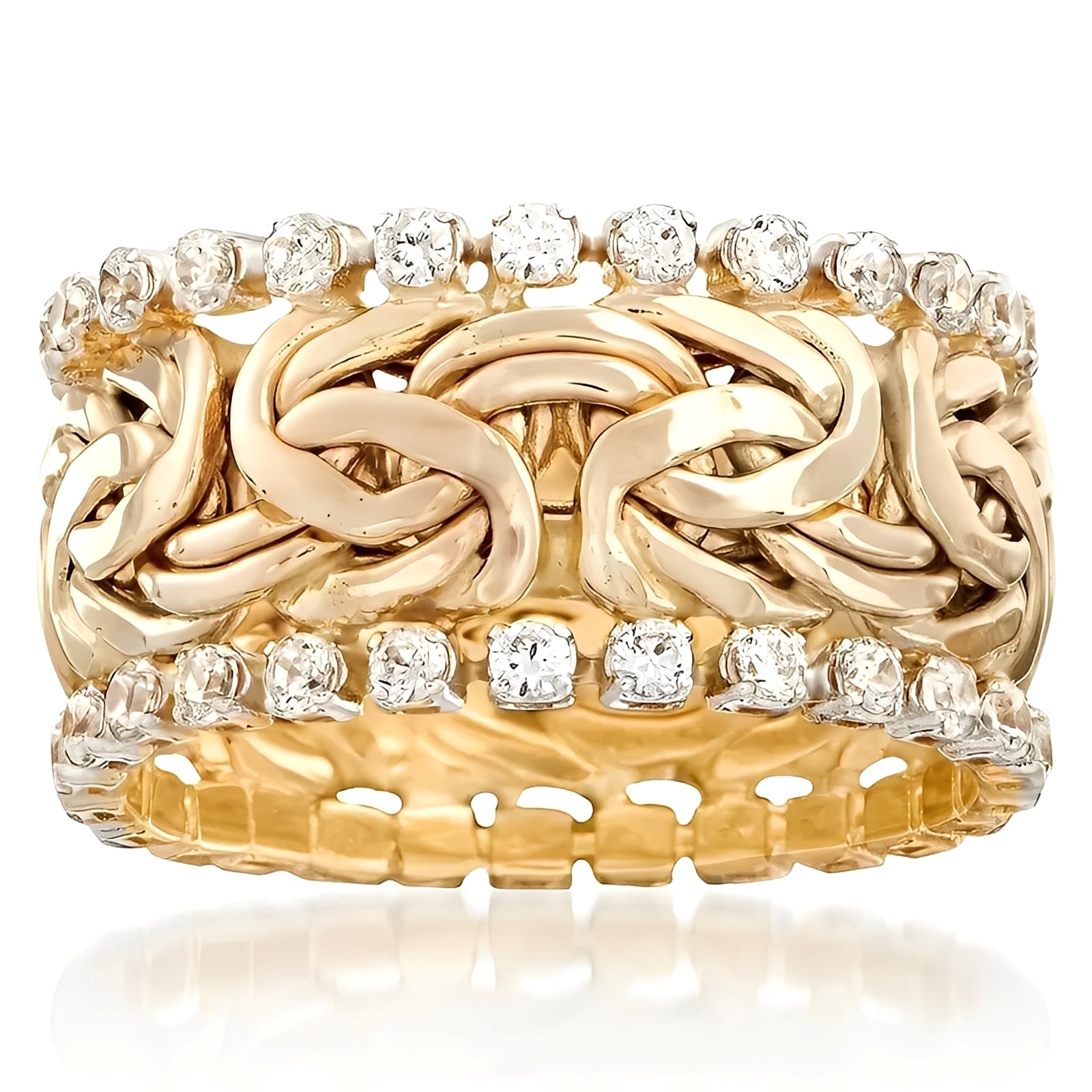 Lydia – Joya de oro trenzado con circonitas