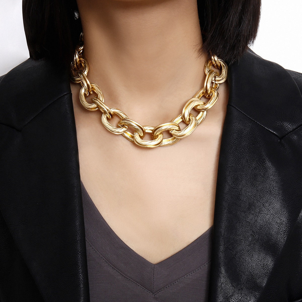 Alessia – Collar con eslabones gruesos dorados