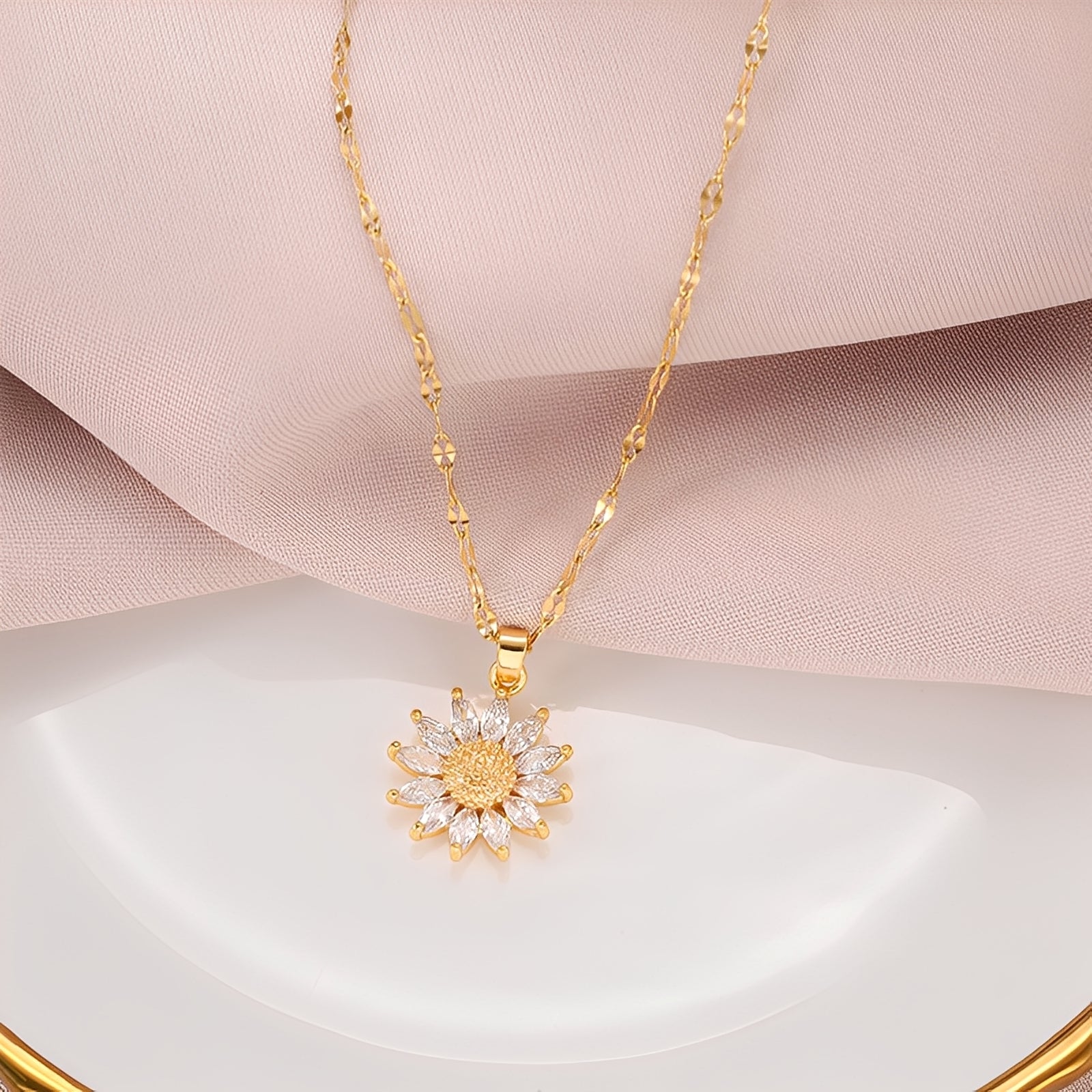 Manon – Collar girasol brillante en oro