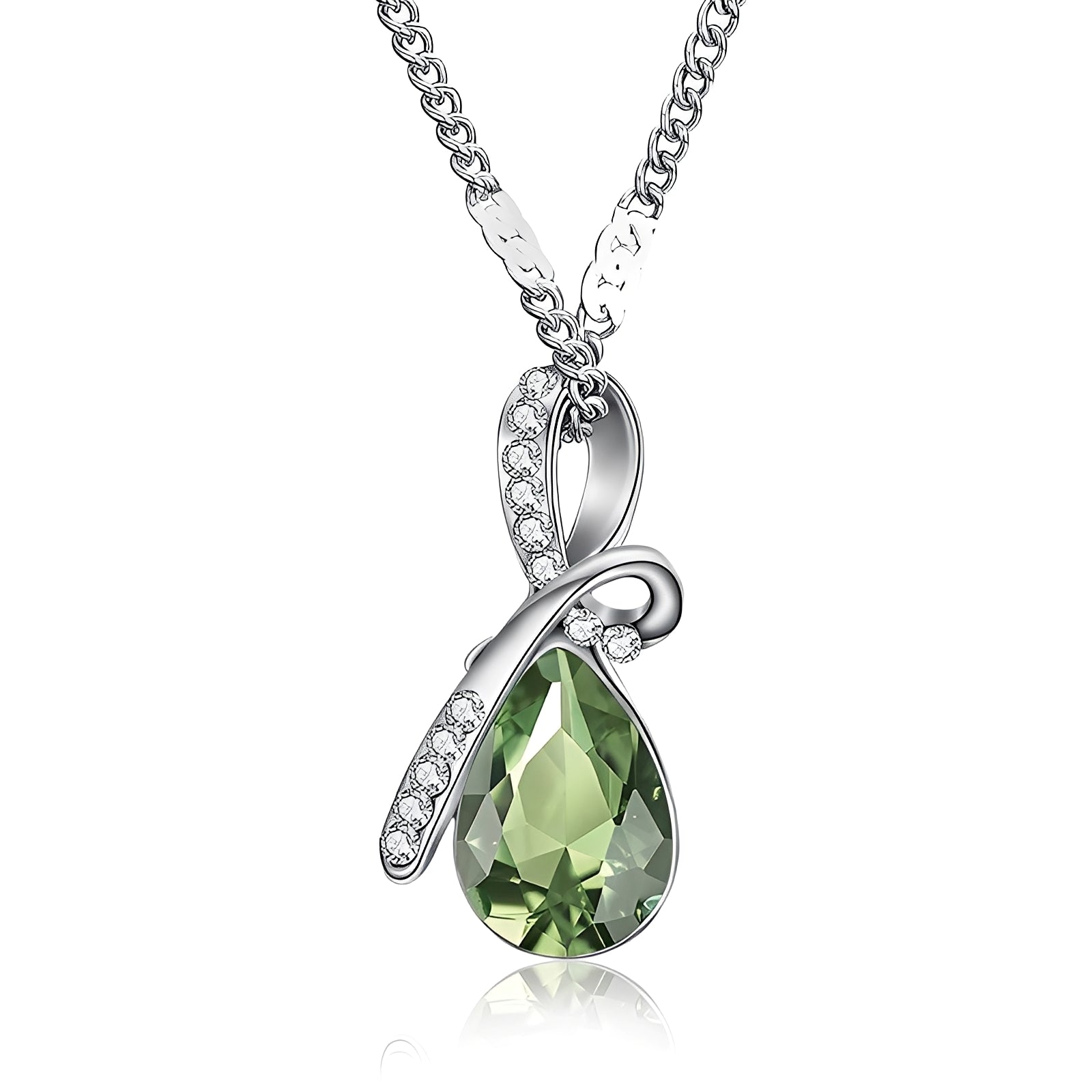 Pilar – Collar de cristal brillante en oro blanco