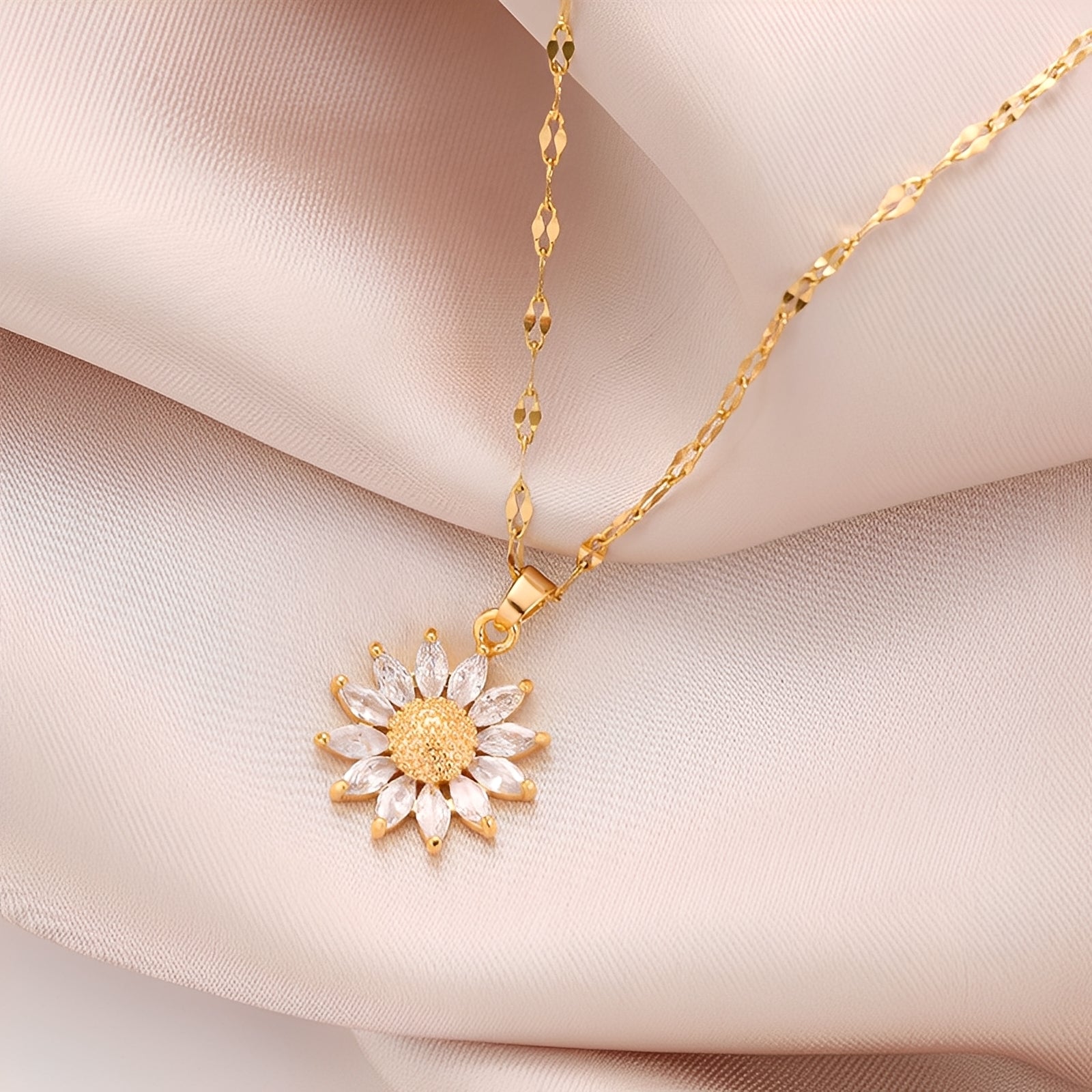 Manon – Collar girasol brillante en oro