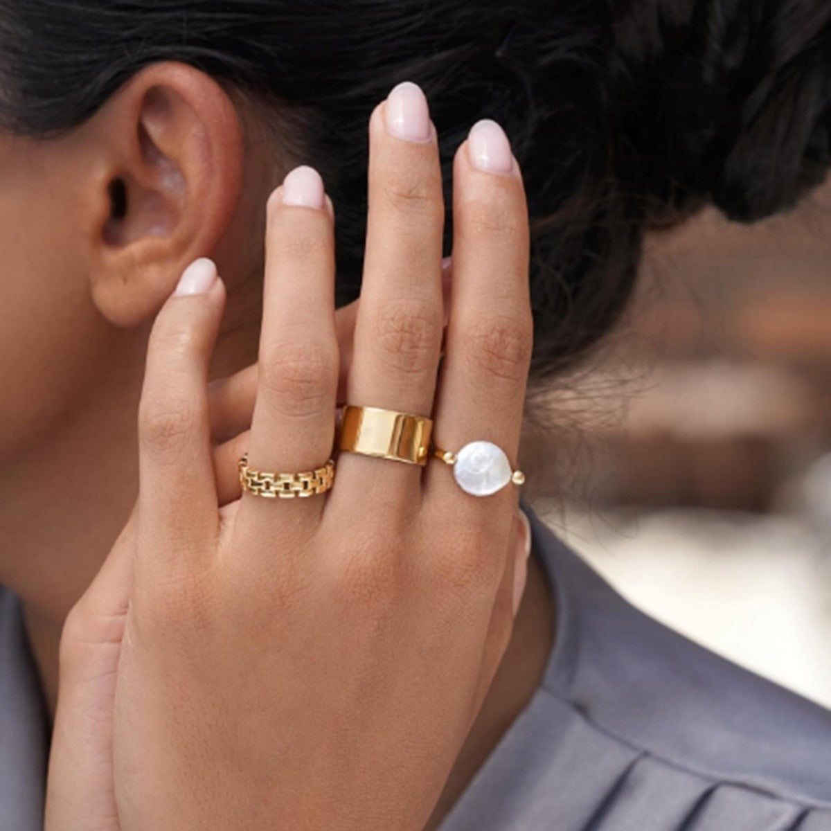 Sabby – Anillo reversible de perla barroca