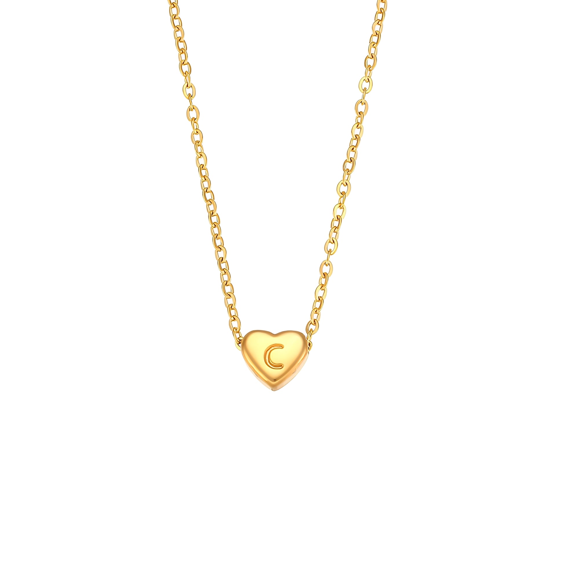 Amora – Collar con Iniciales en Forma de Corazón Baño de Oro