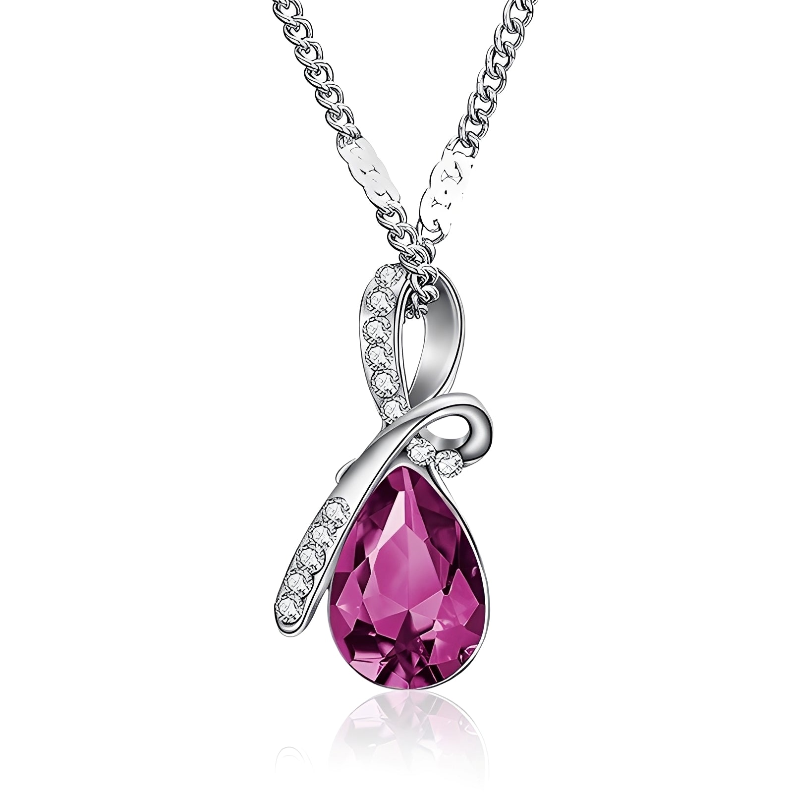 Pilar – Collar de cristal brillante en oro blanco
