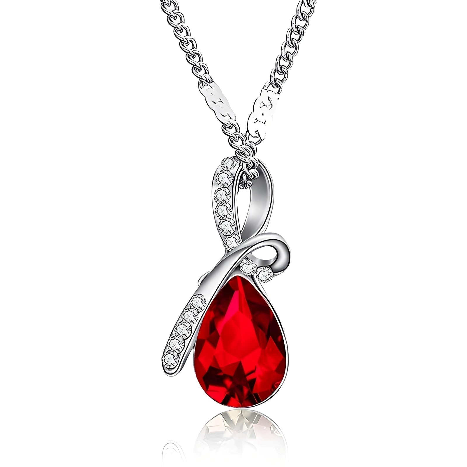 Pilar – Collar de cristal brillante en oro blanco