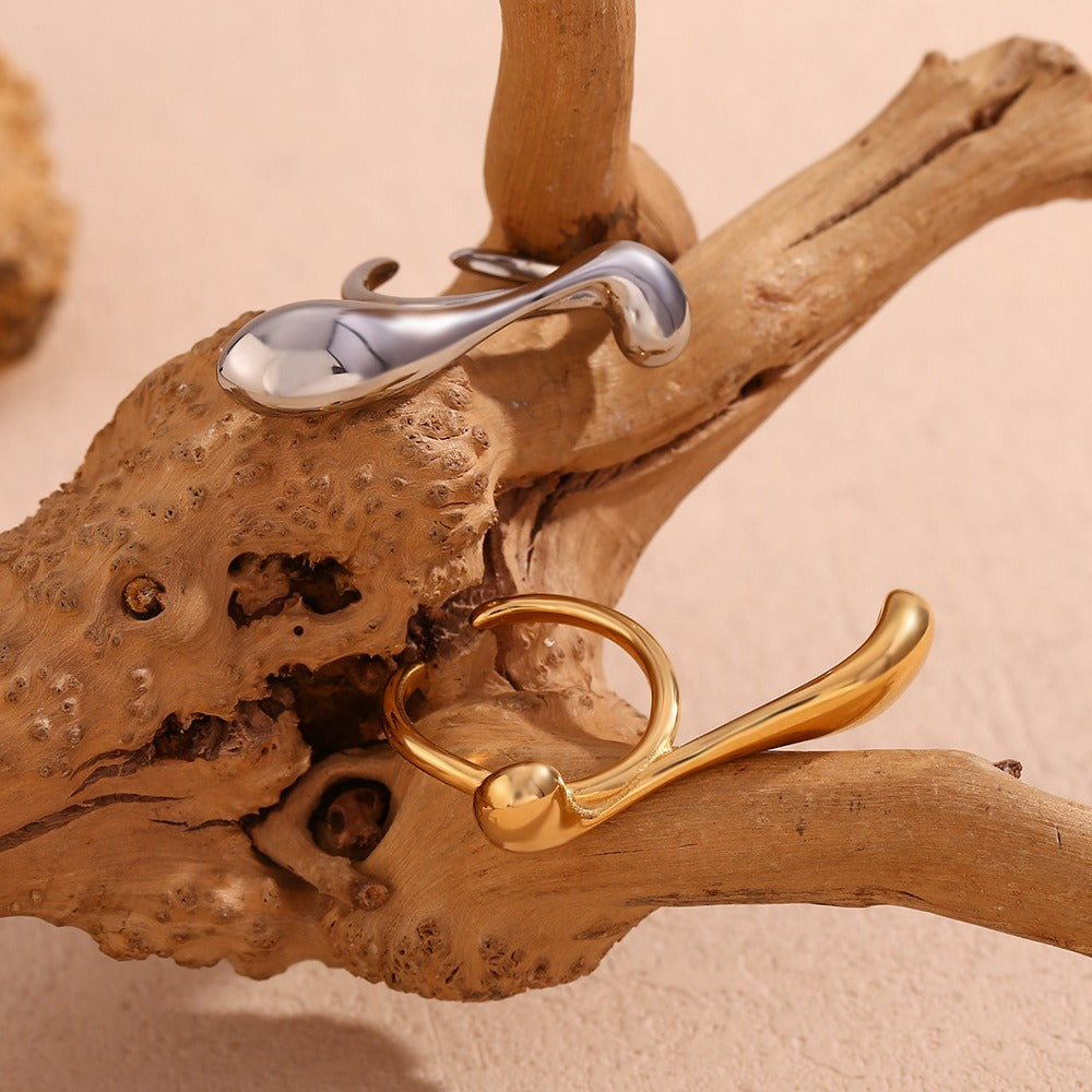 Holly – Anillo Abierto de Gota de Agua Irregular