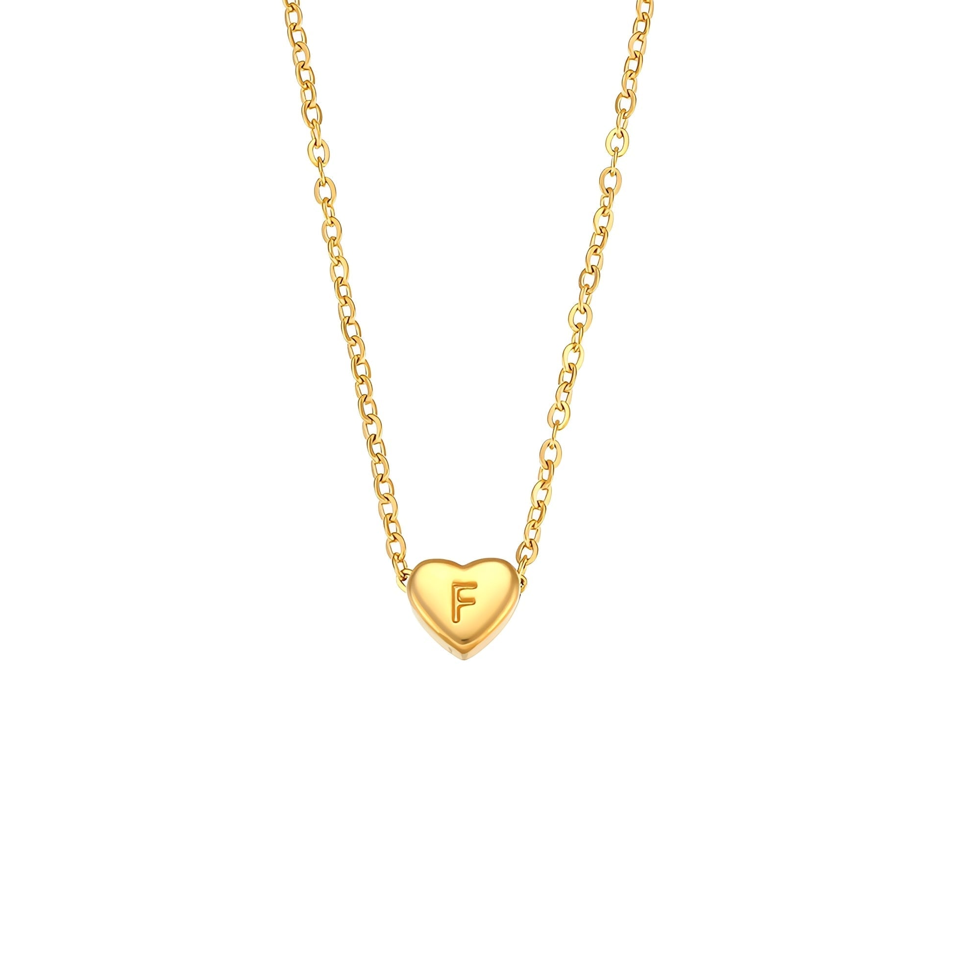 Amora – Collar con Iniciales en Forma de Corazón Baño de Oro
