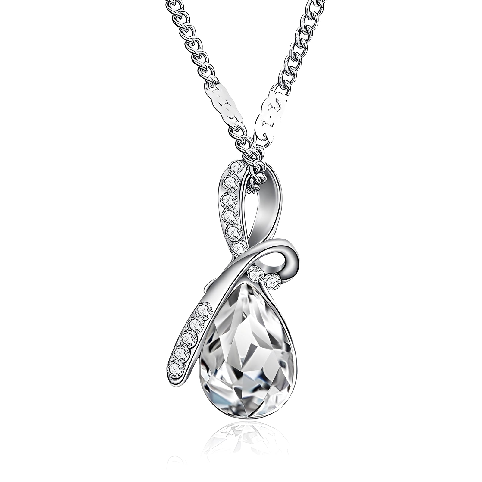 Pilar – Collar de cristal brillante en oro blanco