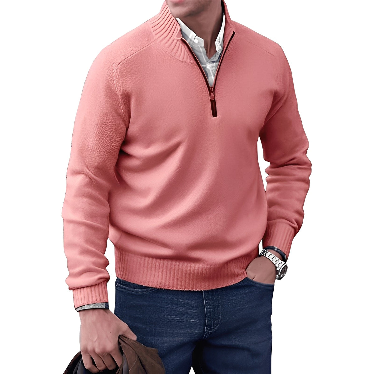 Kian - Suéter moderno para hombre con cremallera práctica