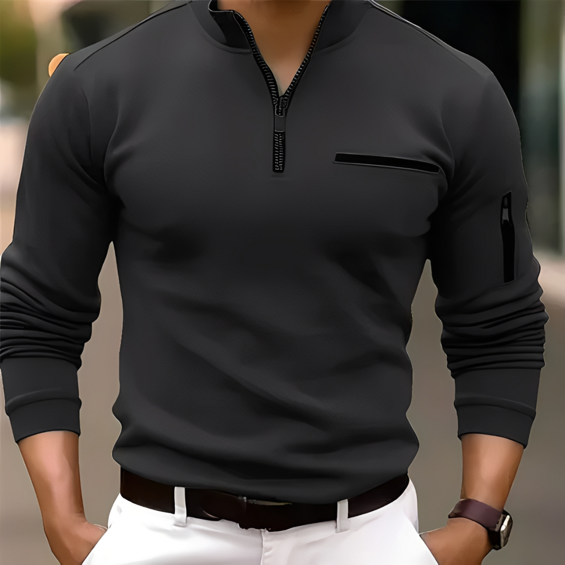 Marco - Suéter elegante con cremallera