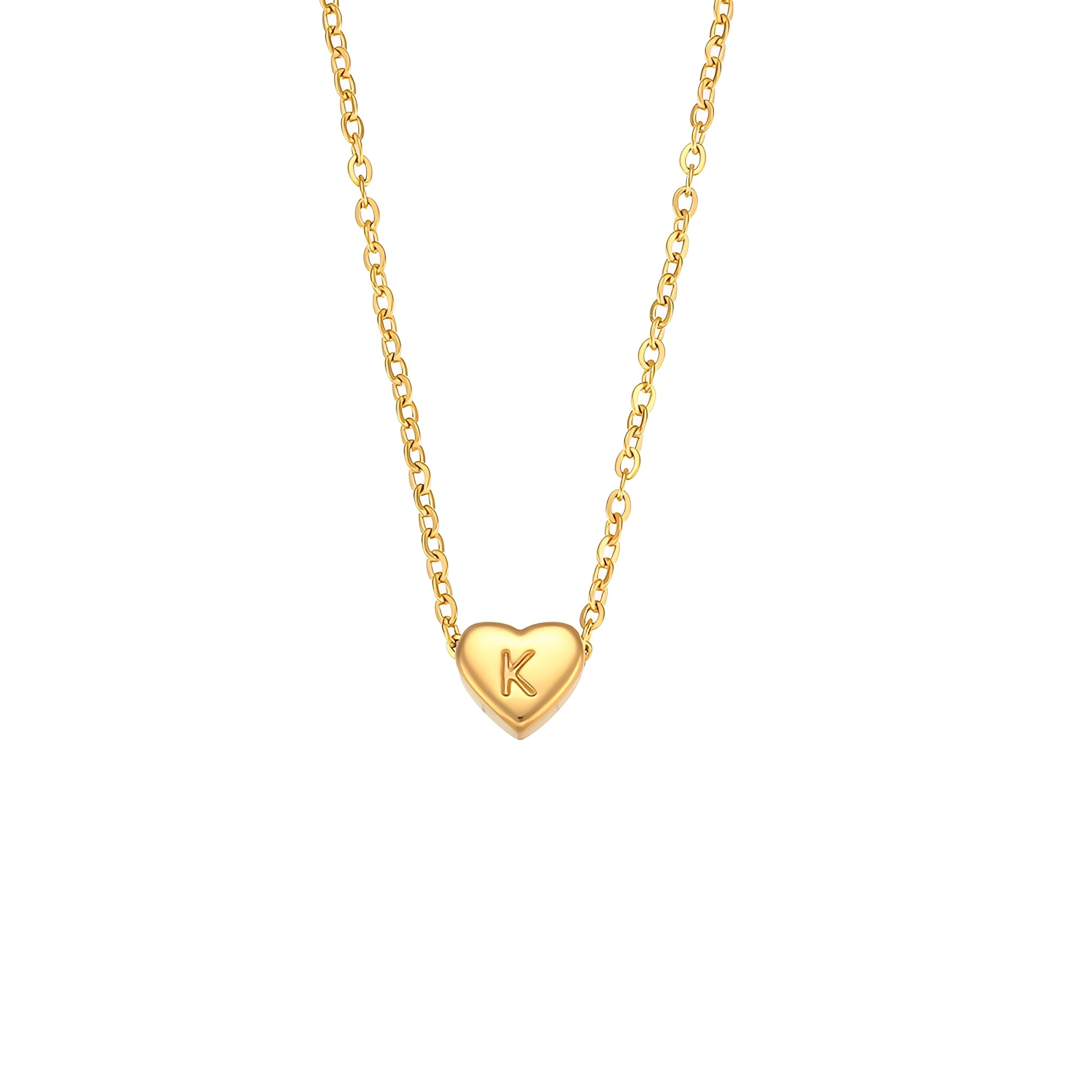 Amora – Collar con Iniciales en Forma de Corazón Baño de Oro