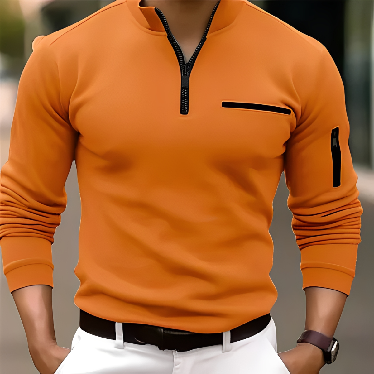 Marco - Suéter elegante con cremallera