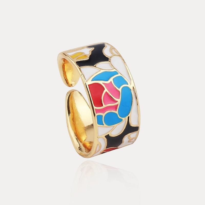 Kamille – Anillo Camille Grande Motivo de Hoja Azul