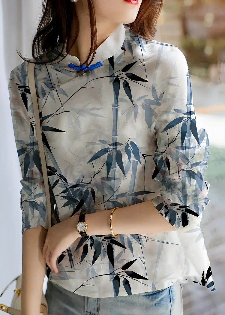 Margaret - Blusa elegante con flores para damas