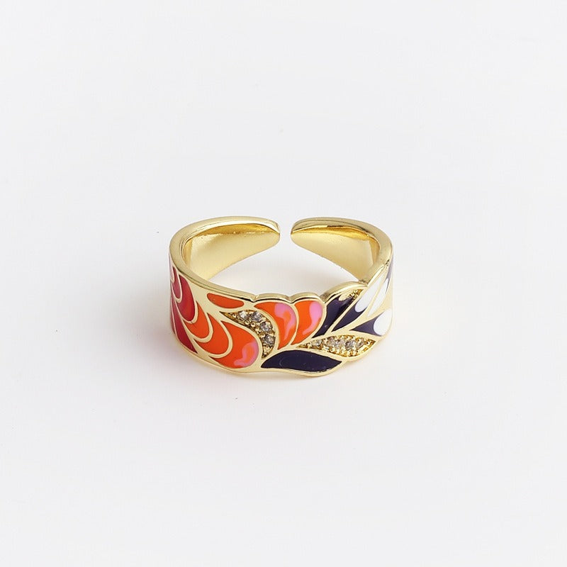 Kamille – Anillo Camille Grande Motivo de Hoja Azul