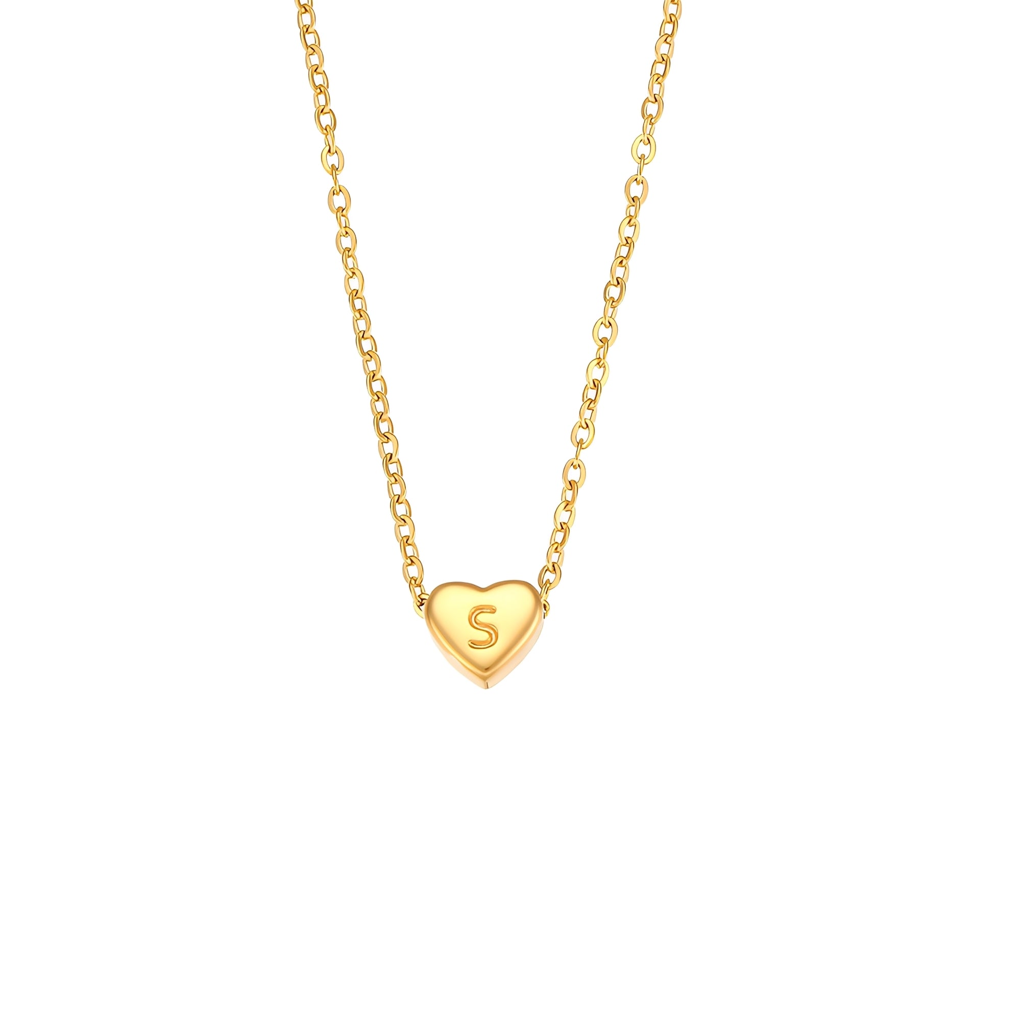Amora – Collar con Iniciales en Forma de Corazón Baño de Oro