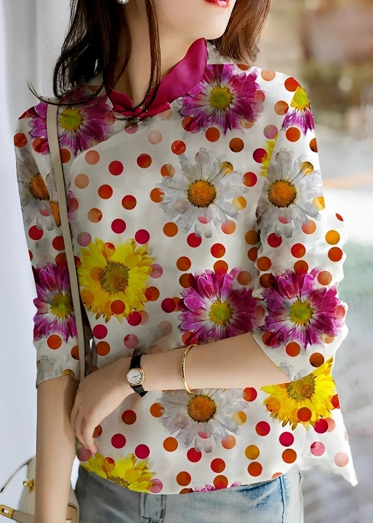 Margaret - Blusa elegante con flores para damas