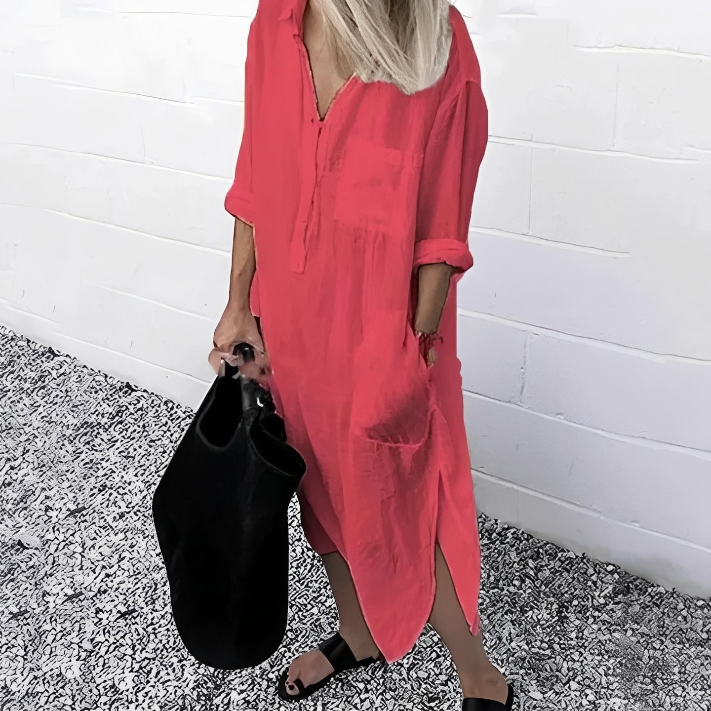 Susan - Vestido Casual Suelto con Abertura
