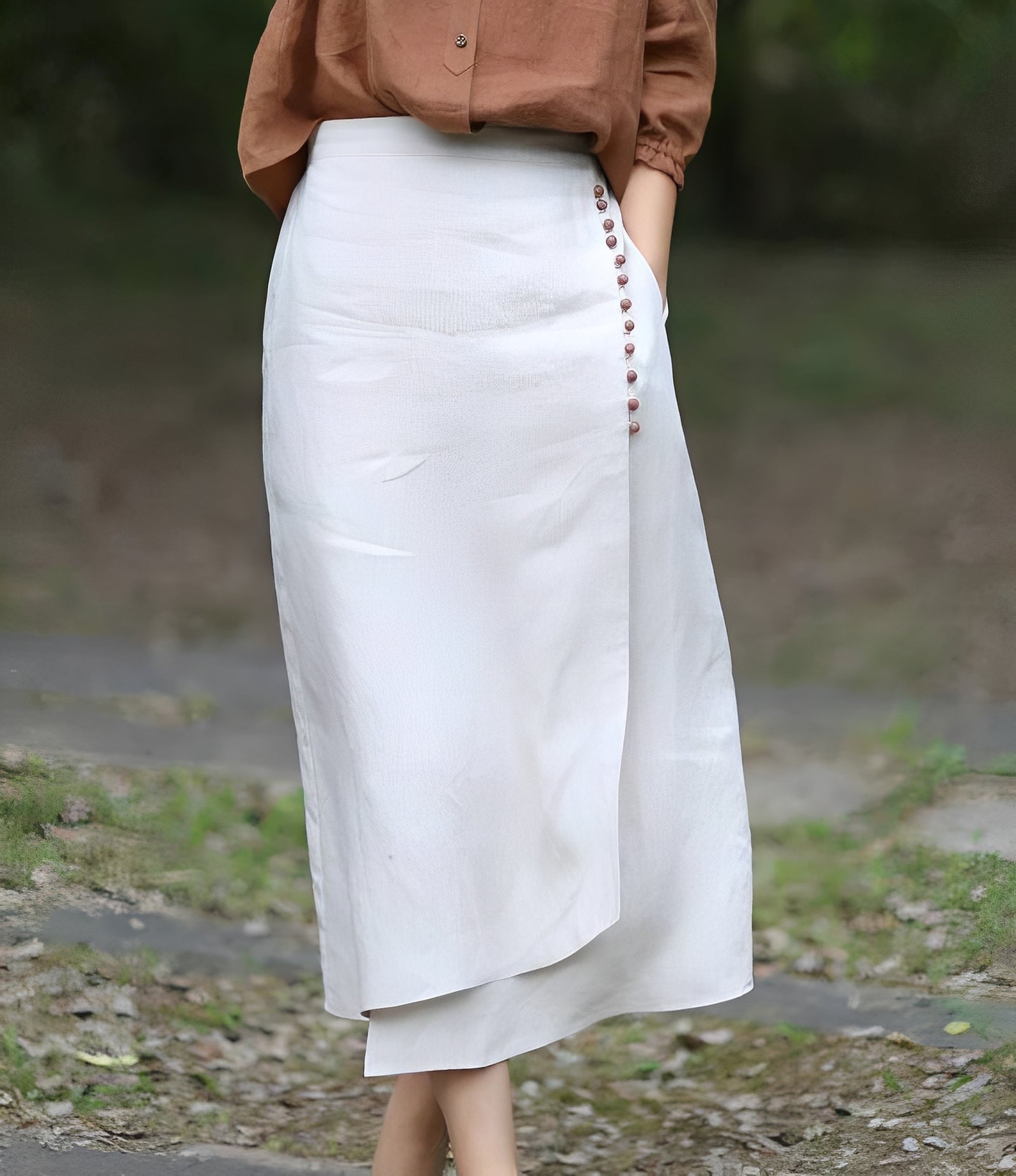 Manda - Elegante falda asimétrica de línea A para mujeres