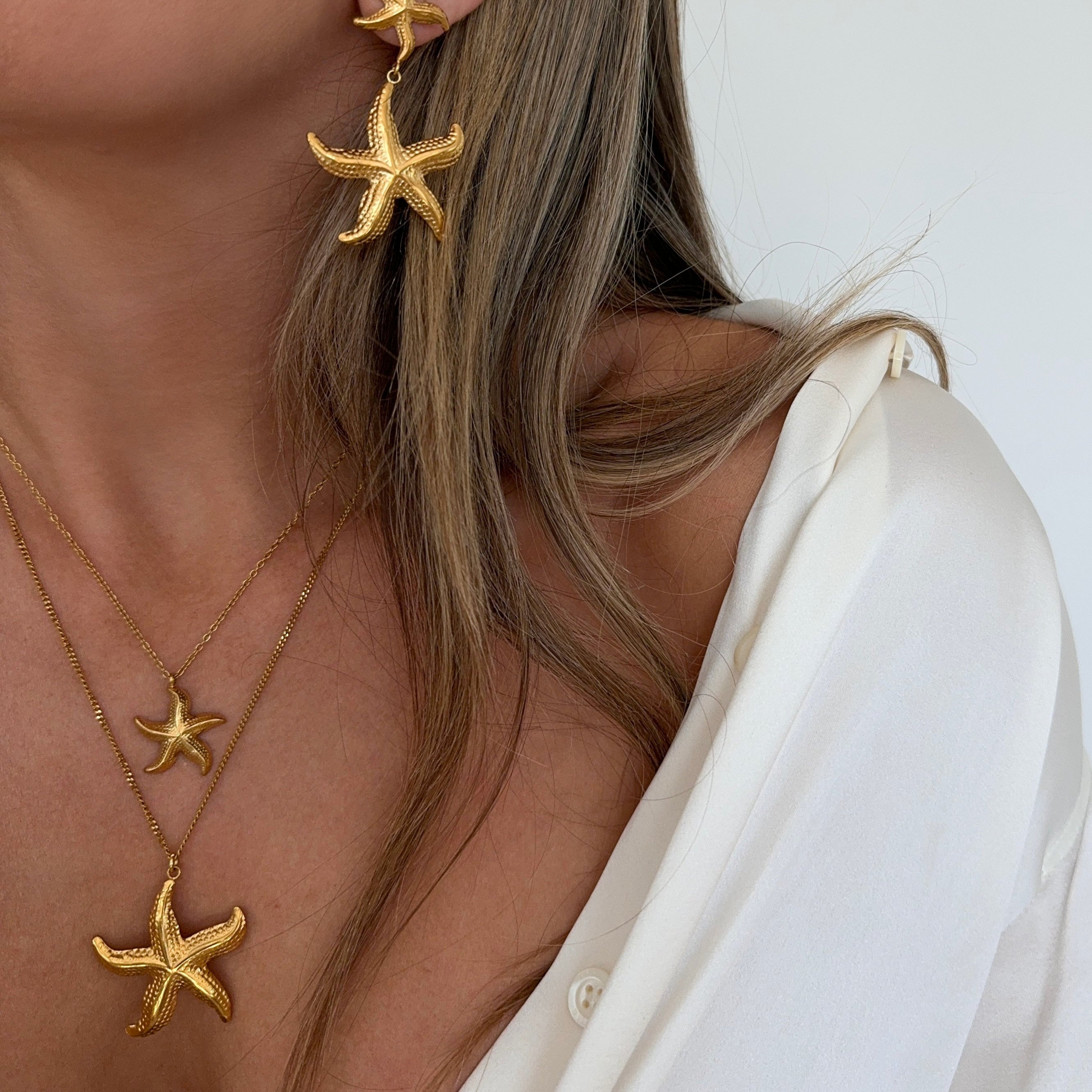 Collar de Estrella de Mar Dorada