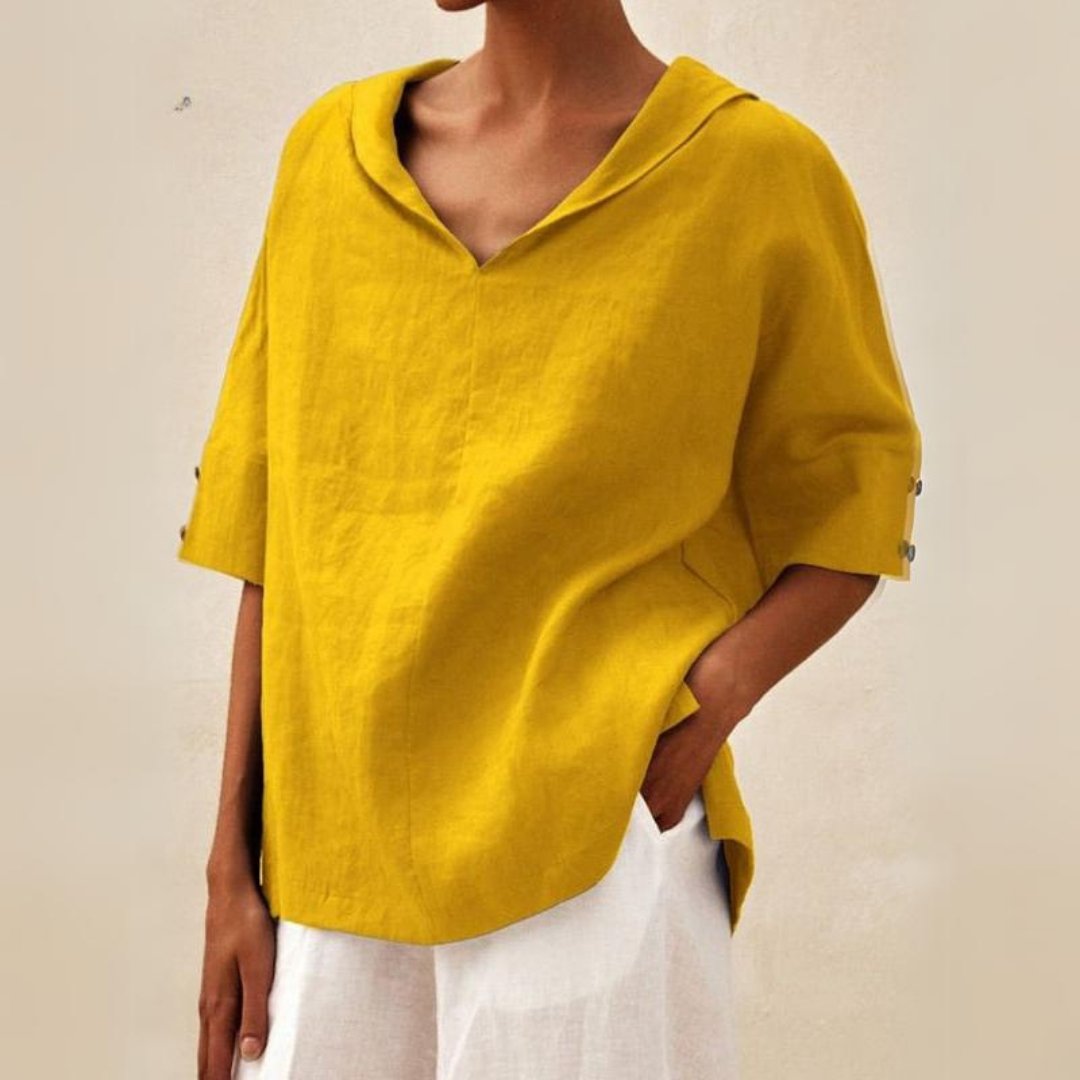 Lena – Blusa casual con escote en V para damas