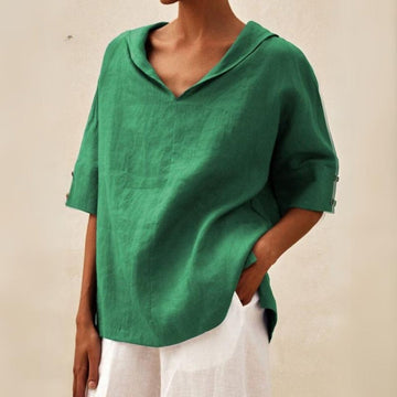 Lena – Blusa casual con escote en V para damas