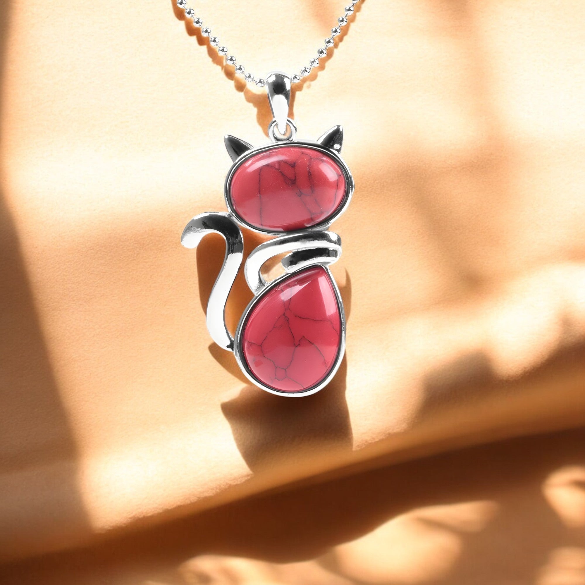 Mila – Collar de gato con piedra natural