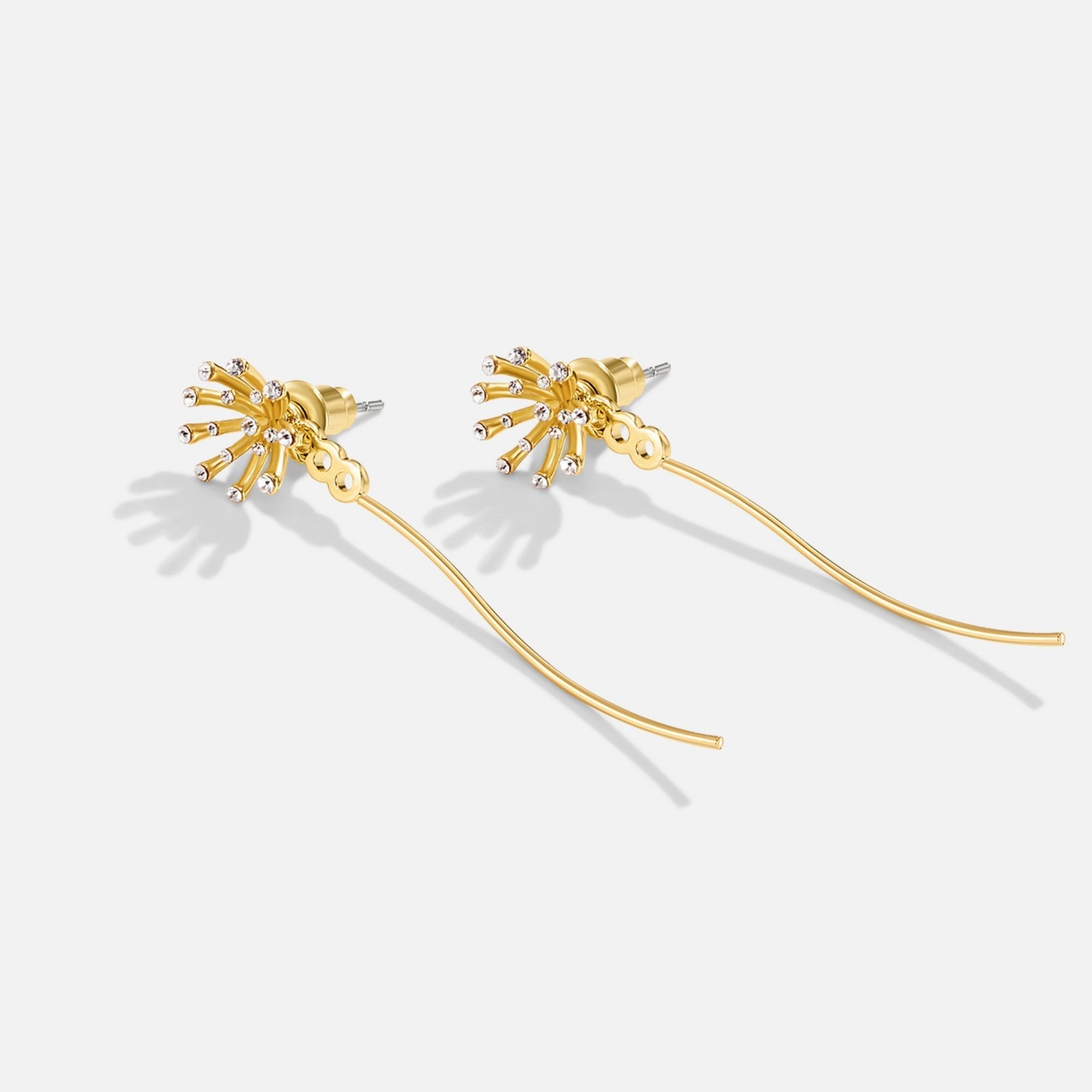Desea algo Pendientes de diente de león de oro de 18K