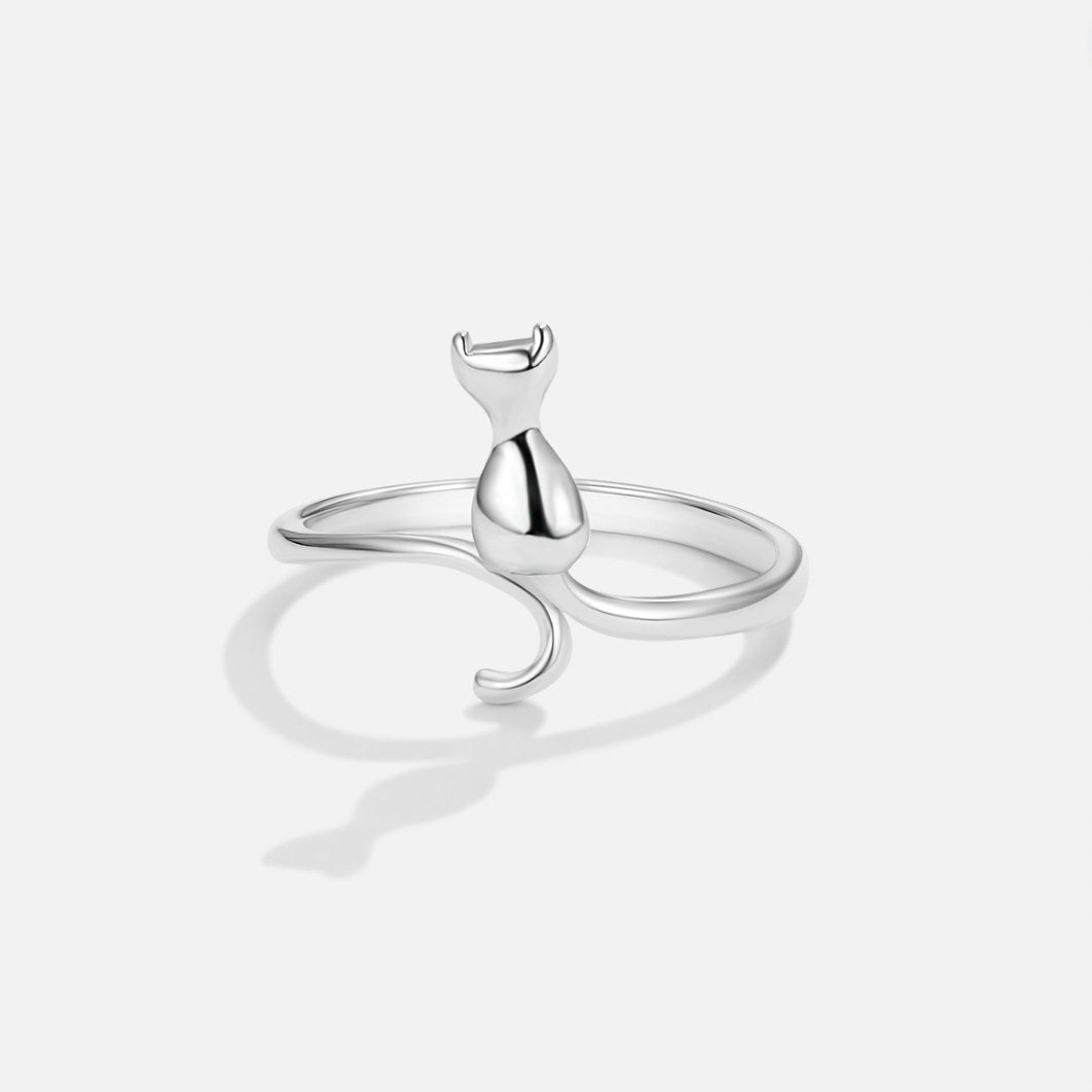 Mindy – Anillo gato plata mística