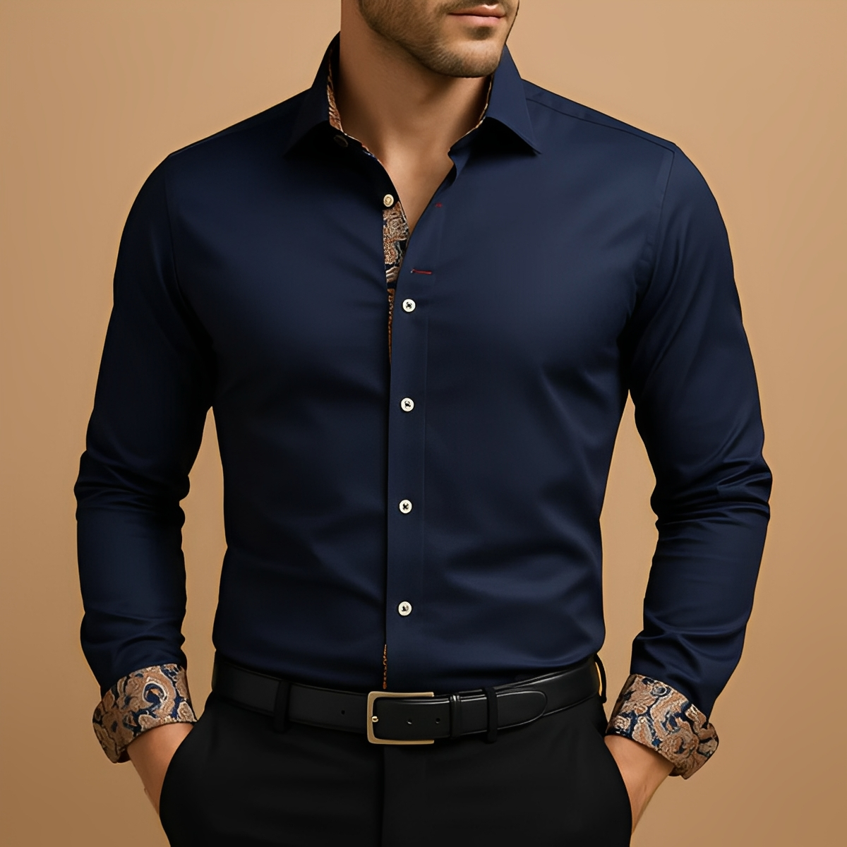 Arnolde - Camisa clásica y robusta de manga larga