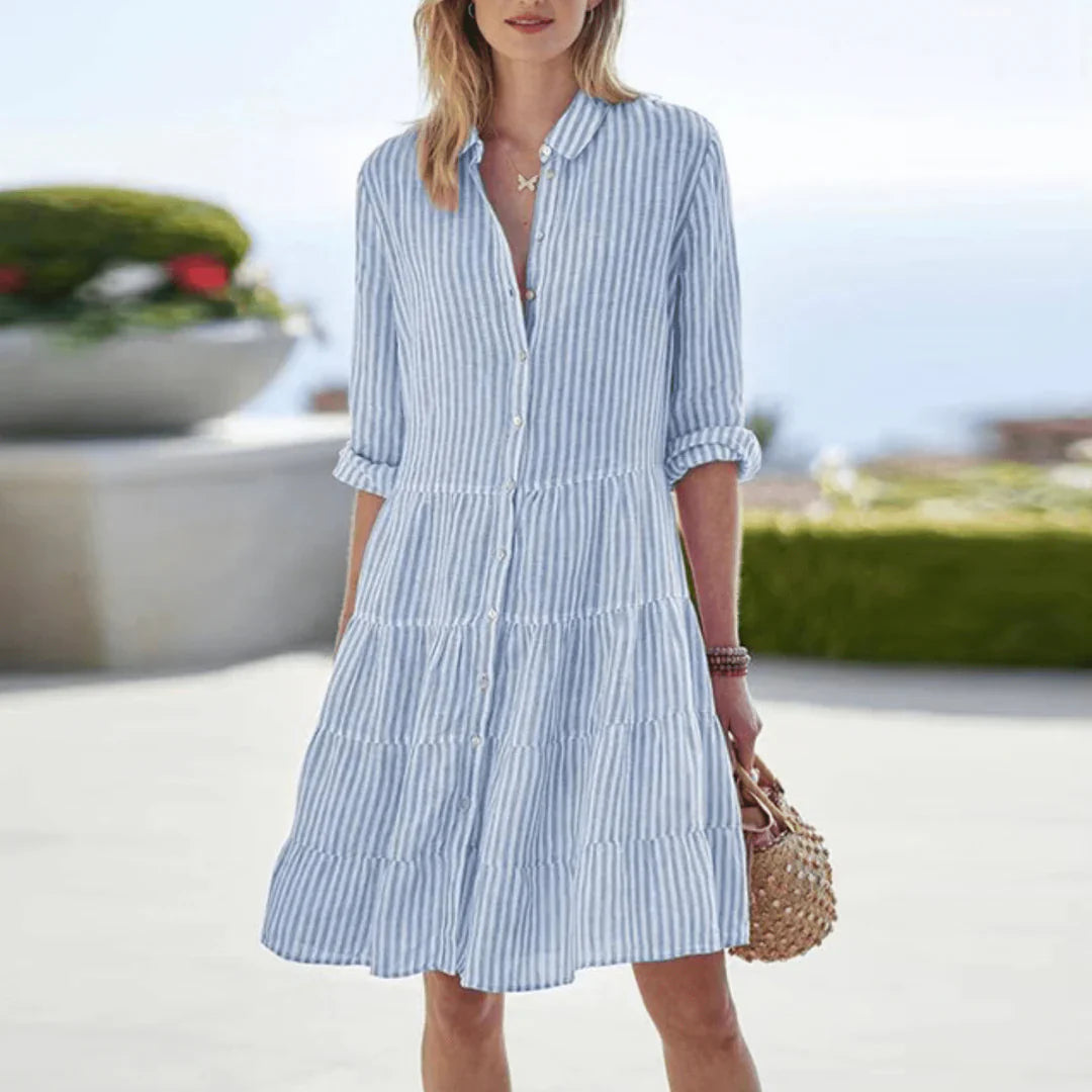 Cassandra – Vestido de verano a rayas para dama