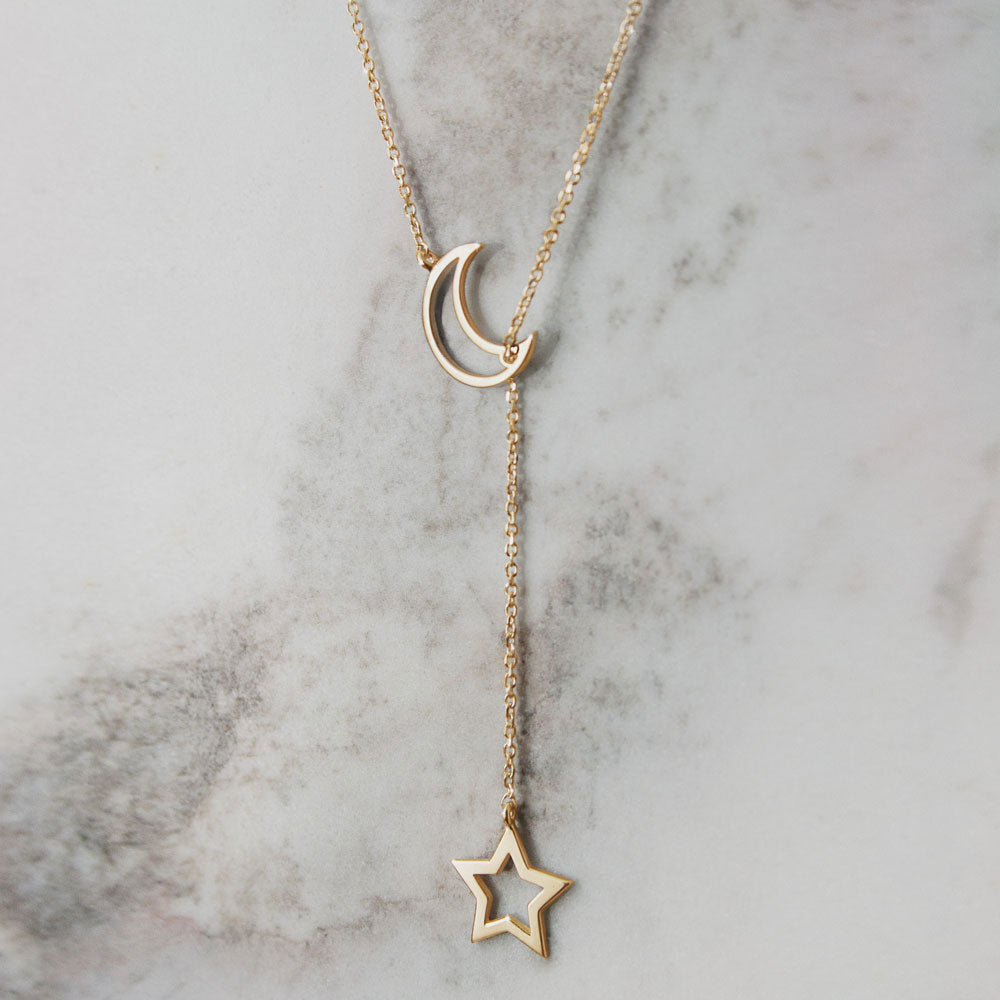 Luna y estrella - Collar estilo Lariat